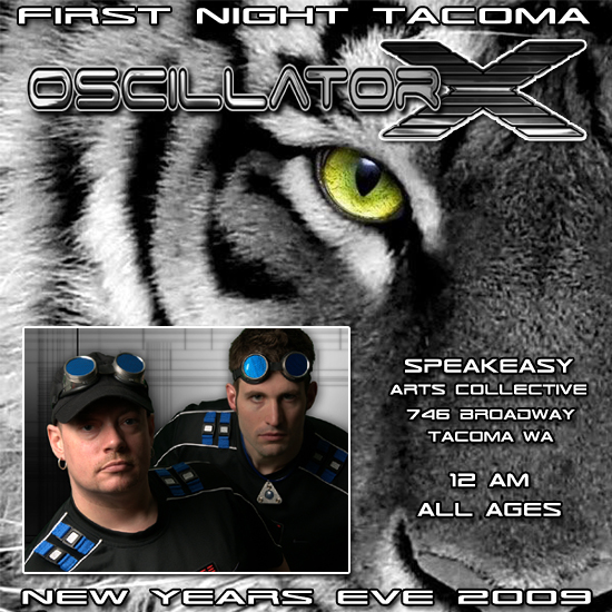 Oscillator X - New Years Eve 2009 Flyer Oscillator X - New Years Eve 2009 Flyer